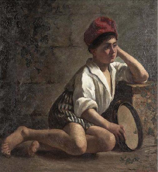 Julia Beck Boy with tamburin china oil painting image